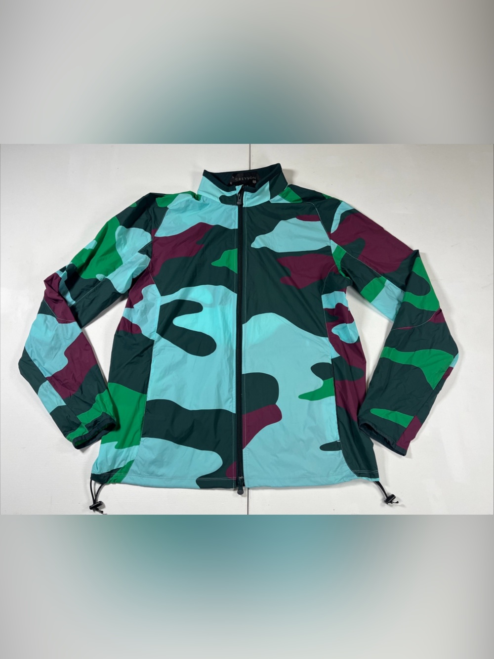 Greyson Golf Jacket Camoscape Trailwolf Print Multicolor Retail $250 Men’s L